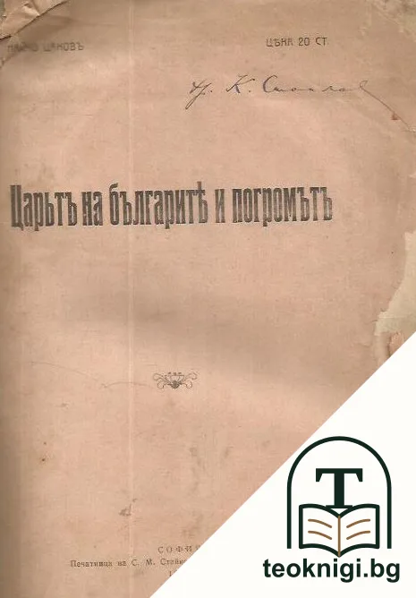 Царьтъ на българите и погромътъ — корица
